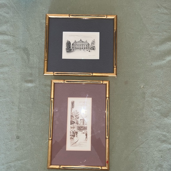 Ooh la la! A beautiful pair of custom framed lithographs of French landmarks. - Picture 2 of 15